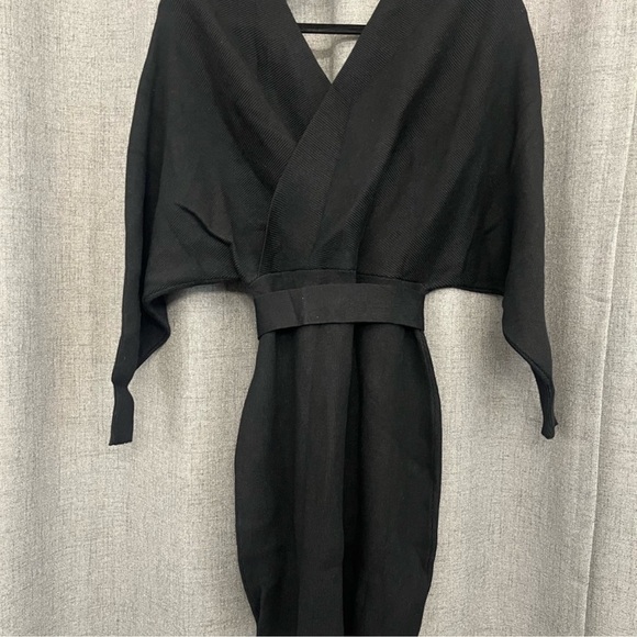 Zonsaoja | Women's Sweater Dress V Neck Long Sleeve Backless - Picture 14 of 15